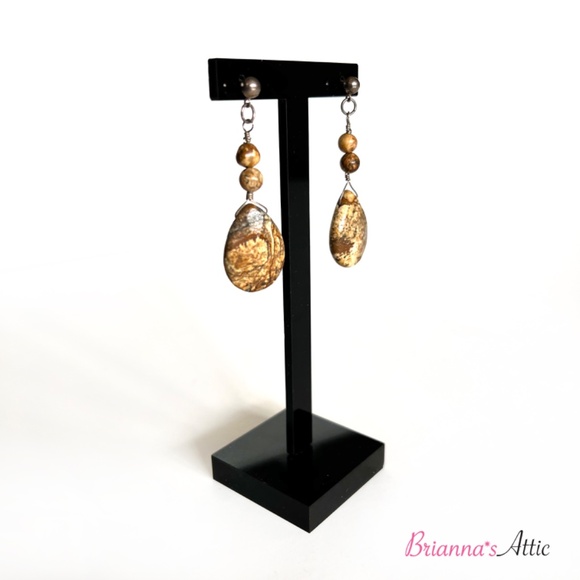 Picture Jasper Dangle Drop Handmade Earrings for Women - Picture 3 of 7